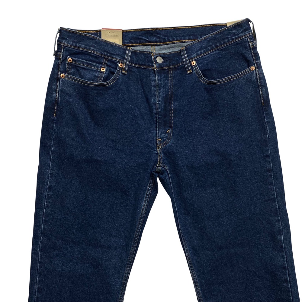 Levis 514 Straight Fit Mens Jeans Dark Wash Denim 36x32 Stretch NWT - Picture 4 of 11